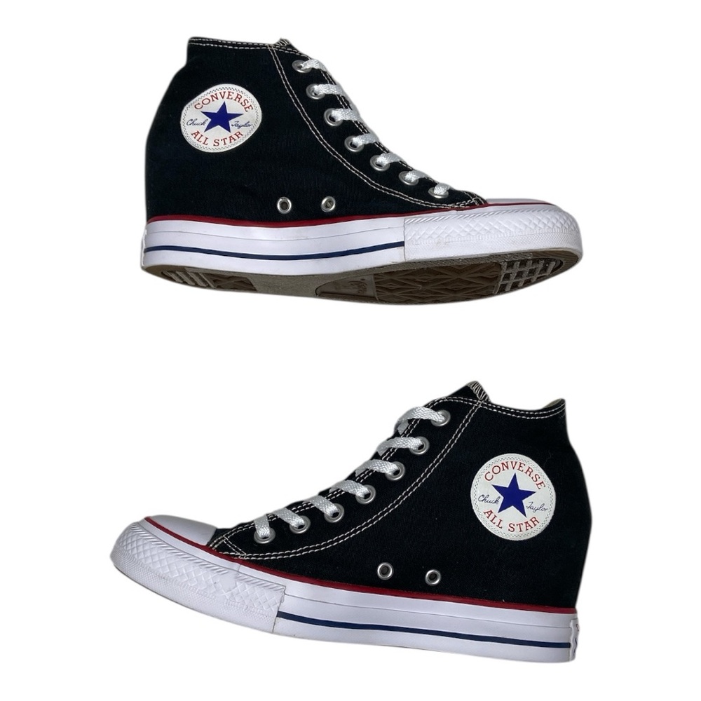 2016 Converse Chuck Taylor All Star Black Hidden Wedge Mid Top Sneaker - Picture 6 of 13